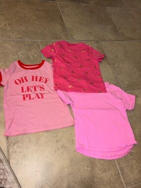 okie dokie Pink & Hot Pink Short Sleeve Tees - 3 Pack